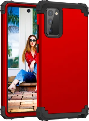 Image de Etui pour Samsung Galaxy Note 20 Hybrid 3in1 PC et TPU antichoc, étui durable rouge