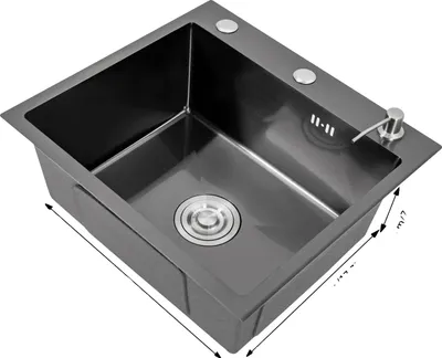 Obrázek produktu pro Kuchyňský dřez, nerezový, s jednou mísou, černý