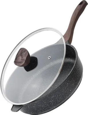 Image de Poêle à frire antiadhésive 26cm avec couvercle induction revêtement granit