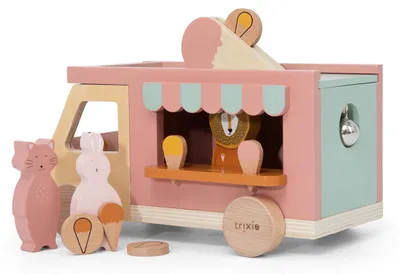 Produktbild von Trixie Holz-Eiswagen Spielzeugmit Münzschlitz und Mr. Lion ab 3 Jahren