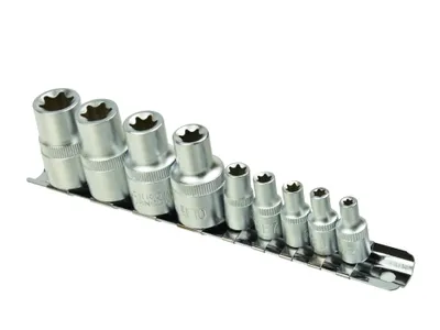 Obrázok produktu pre Nástrčné kľúče 1/2" 1/4" vnútorný torx 9ks E4 - E16 01197
