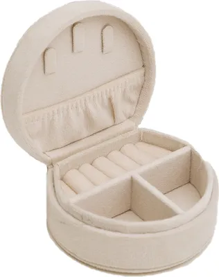 Produktbild von INF Schmuckschatulle - Tragbarer Mini-Schmuck-Organizer für unterwegs Weiß