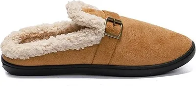 Produktbild von Herren Hausschuhe Gefüttert Slippers Slip On Isoliert Schlappen Rios Braun Gr.44/45