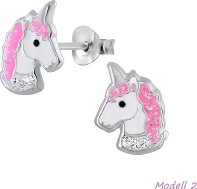 Produktbild von Kinder Ohrstecker: Mädchen Ohrringe Silber „Einhorn“ Modell 2