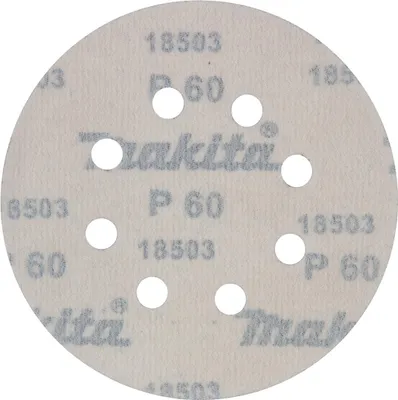 Image de Makita Disque abrasif P60 D125mm Velcro 10 pièces Ponceuse excentrique D-65822