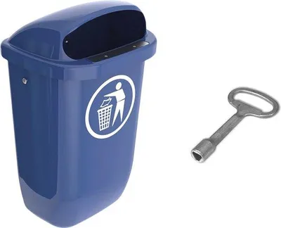 Produktbild von Küchenmüllbehälter mit Regenschutz 50 Liter - Blau - 74x43x25,6 cm