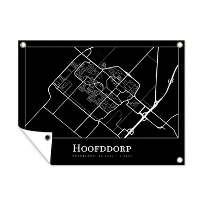 Obrázek produktu pro MuchoWow® Zahradní plakáty - Mapa - Hoofddorp - Mapa města - 120x160 cm - Zahradní dekorace