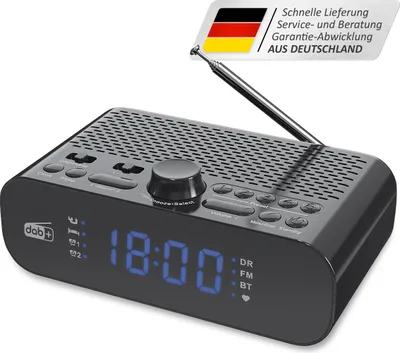 Produktbild von Fontastic Prime DAB+/FM Radiowecker und Drahtloser Lautsprecher sw Großes Display, Senderspeicher, eingebauter Akku