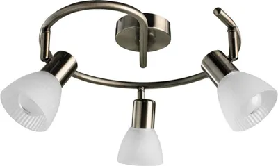 Produktbild von ARTE LAMP Deckenlampe - LED Deckenleuchte - Deckenstrahler mit bronzefarbener Metall-Lampenfassung, Lampenschirm aus weißem Glas - Wohnzimmerlampe Decke.Size:PARRY 1
