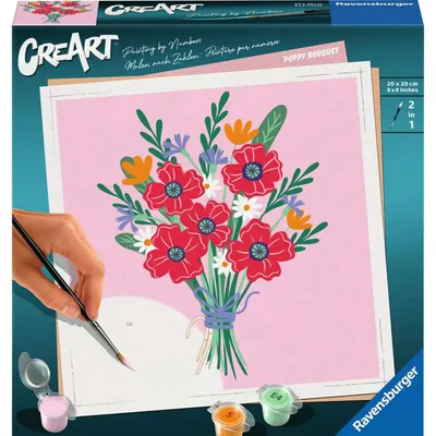 Image de Ravensburger CreArt Peinture sur Numéro - Bouquet de coquelicots