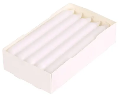 Image de Bougies de table, set de 10 bougies blanches, bougies de chandelier, bougies de table pointues