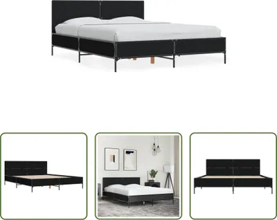 Produktbild von The Living Store Bettgestell Schwarz 120x200 cm Holzwerkstoff und Metall