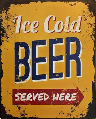 Produktbild von Nostalgie Blechschild "Ice Cold Beer" Dekoschild 25x20cm