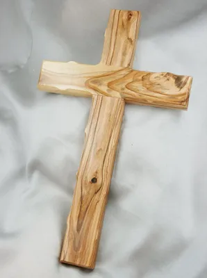 Olivenholz-Wandkreuz 25x13 cm handgefertigt aus Bethlehem