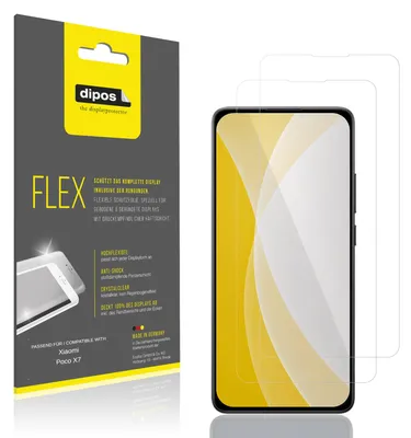 Image de 2x Film de protection d'écran pour Xiaomi Poco X7, recouvre 100% de l'écran, dipos Flex