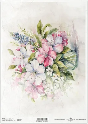 Immagine prodotto di ITD carta di riso decoupage tecnica artigianale tovagliolo di carta-R2457 Bouquet di fiori in vaso