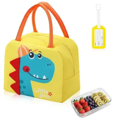 Produktbild von Lunchtasche Kinder Thermo Isoliert 3D Cartoon Gelber Dinosaurier 22x19x11cm