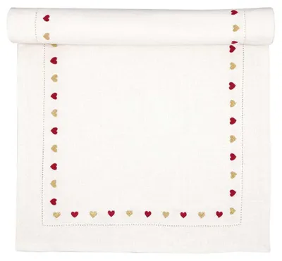 Produktbild von Greengate Grace Tischläufer bestickt white 140x45cm