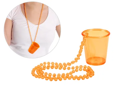 Produktbild von Schnapsglas mit Kette zum umhängen: orange Variante wählen: orange