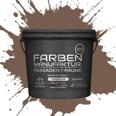 Produktbild von Fassadenfarbe Sockelfarbe Hausfarbe, Profi Silikonharzfarbe abperleffekt – RAL 8025 Blassbraun – 10 L