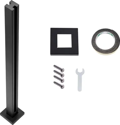 Produktbild von SucceBuy Glasklemme, 37,4" hohe Geländerhalterung für 0,39"-0,47" gehärtetes Glas, 304 Edelstahl-Montageklemme für Balkon, Garten, Terrasse, Treppe, Schwarz