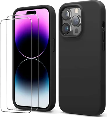 Produktbild von 2in1 Schutz Cover Set für das Apple iPhone 16 Pro Max besteht aus 2x 9H Glas Folie Display Schutzfolie und 1x Silikon Case Schutzhülle - Hülle in Schwarz