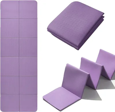 Obrázek produktu pro Skládací podložka na jógu, protiskluzová, rozměry 183x61x0,4 cm, s taškou, vhodná pro pilates