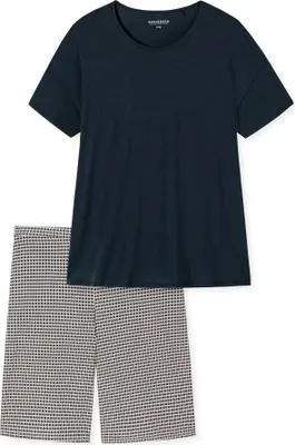Produktbild von Schiesser Damen Schlafanzug kurz 46 dunkelblau ST