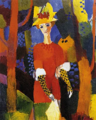 Produktbild von August Macke Kunstdruck Bild - Frau Im Park, 1914 (50 x 40 cm)