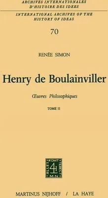 Produktbild von Henry de Boulainviller Tome II