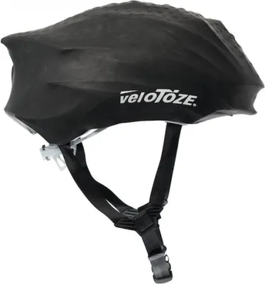 Zdjęcie produktu dla Pokrowiec na kask rowerowy VeloToze, czarny/czerwony/żółty, uniwersalny rozmiar, czarny - wodoodporny, chroniący przed warunkami atmosferycznymi.