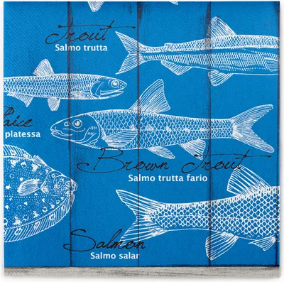 Produktbild von Airlaid Serviette Fisch-Essen, 40 x 40 cm, 50 Stück - Mank