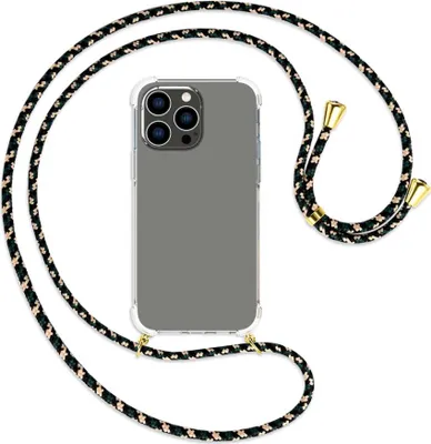 Produktbild von Handykette Backcover-Schutzhülle mit Band (Metall goldfarben) für Apple iPhone 14 Pro Max (6.7'') - camouflage