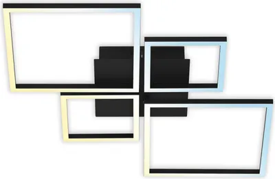 Image de Plafonnier BRILONER LEUCHTEN FRAME, 40 W, 4000 lm, IP20, noir, métal-plastique, intensité lumineuse variable, CCT, 75 x 46,7 x 7,5 cm