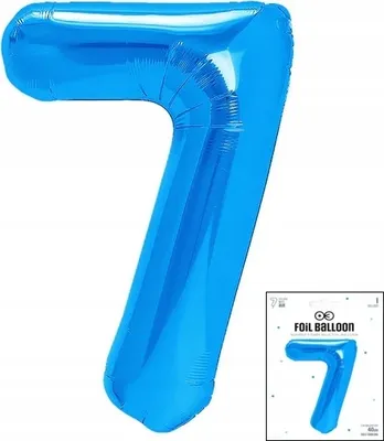 Obrázek produktu pro fóliový balónek číslo 7 modrý na narozeninovou párty 40cm