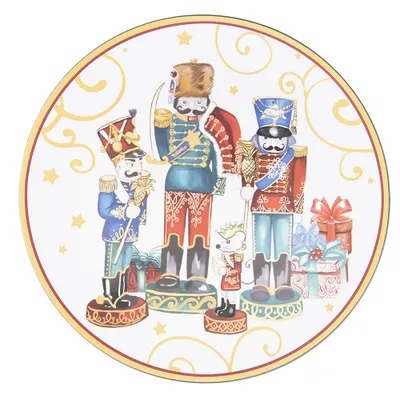 Produktbild von Clayre & Eef Unterteller Ø 40 cm Rot Blau Melamin Nussknacker
