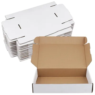 Productafbeelding van Omgoods - 30 Stuks Witte Verzenddozen 270 x 165 x 50 mm - Kartonnen Dozen voor Verpakking