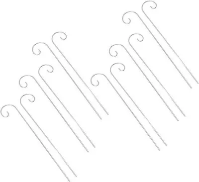 Image de Lot de 30 crochets décoratifs pour plantes de jardin - Acier inoxydable - Supports décoratifs pour plantes de jardin - Vases à fleurs et bonsaïs - Longueur : 200 mm