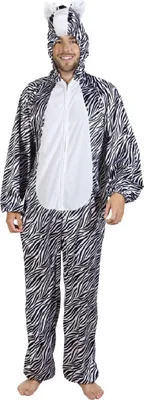 Produktbild von B88052-195 Damen Herren Zebra Overall-Kostüm bis max.195 cm Körpergröße