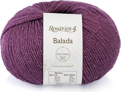 Produktbild von Rosarios 4 Balada 37 Garn, 50g/140m, 80% Wolle 20% Seide, Lilałużxtrell+