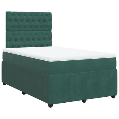Produktbild von Boxspringbett mit Matratze Dunkelgrün 120x190 cm Samt