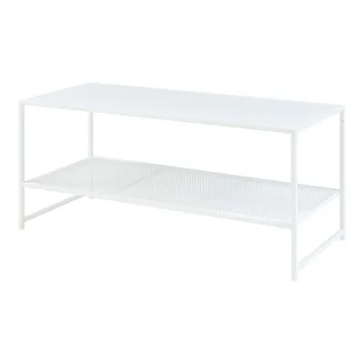 Produktbild von Couchtisch 'Ruokolahti' mit Gitterablage Stahl 102x43x46cm Weiß