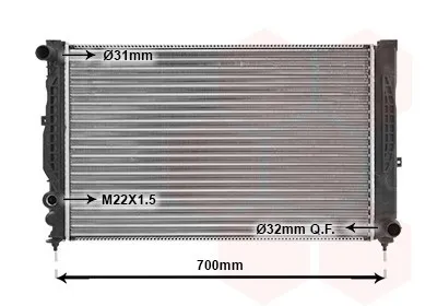 Produktbild von VAN WEZEL 03002110 Kühler Wasserkühler Motorkühler für AUDI A4 Limousine (8D2, B5) A4 Avant (8D5, B5)
