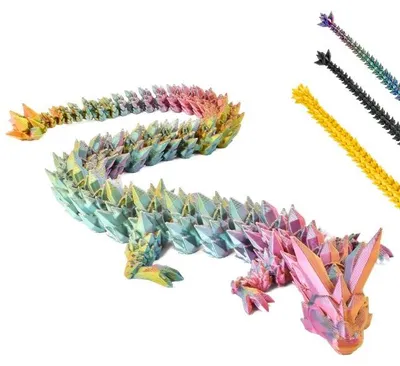 Image de Dragon 3D – 22 cm | Figurine Fantasy de Collection et Décoration – Rouge-jaune-vert