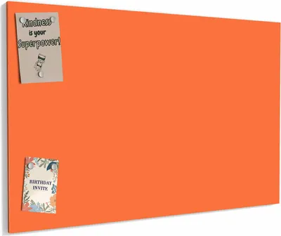 Produktbild von Magnettafel 60 x 40 cm „Mandarinorange“ – Magnetwand aus Metall, beschreibbar mit Whiteboard-Marker – Memoboard für Küche & Büro