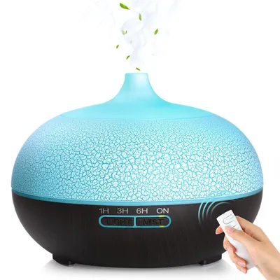 Immagine prodotto di Umidificatore ad ultrasuoni - 550 ml - Con timer - Effetto legno scuro