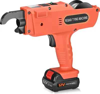 Produktbild von Bewehrungsbindegerät - Automatische 12V Bewehrungsmaschine - Für 8–34 mm Bewehrungsstahl - Mit Akku und Bindedraht - Orange