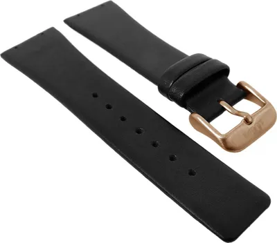 Produktbild von s.Oliver → Uhrenarmband 23mm schwarz Leder glatt flach SO-2951-LD