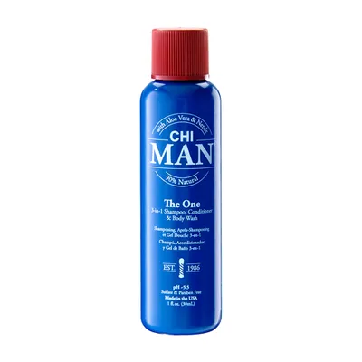 Produktbild von CHI MAN The One 3-in-1 Shampoo, Conditioner & Body Wash 30ml