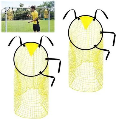 Image de Lot de 2 cages de football - Filet de football - Filet de cage pour l'entraînement à la précision - Cages de tir - Entraînement à la précision de tir - Matériel d'entraînement pour entraîneurs de football